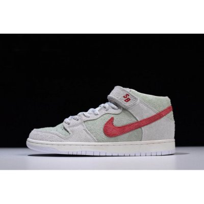 Nike Erkek Sb Dunk Mid Beyaz / Kırmızı / Nane Kaykay Ayakkabı Türkiye - D0I9DL59